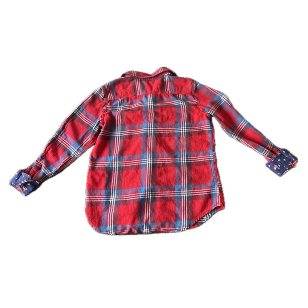 Chaps Denim Plaid Flannel Button Up Shirt Red/Blue/White Size M - Picture 3 of 12